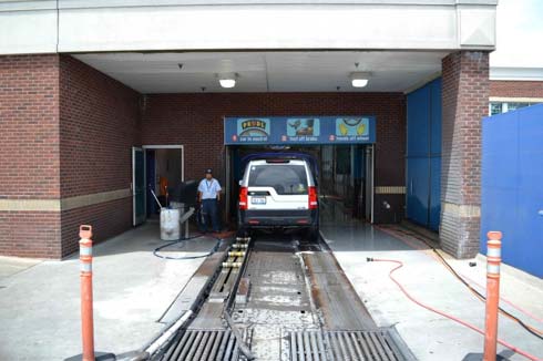A car enters the car wash (in case you have never been to a car wash)